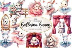 Ballerina Bunny Clipart Bundle - CraftNest - Digital Crafting and Art