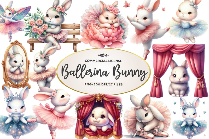 Ballerina Bunny Clipart Bundle - CraftNest - Digital Crafting and Art