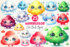 Pastel Cute Clouds Clipart Bundle - CraftNest - Digital Crafting and Art
