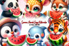 Summer Animals Enjoy Watermelon Clipart Bundle