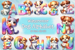 Dog Alphabet Clipart Bundle - CraftNest - Digital Crafting and Art