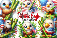 Cute Patriotic Eagle Clipart Bundle - CraftNest - Digital Crafting and Art