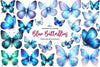 Blue Butterflies Clipart Bundle
