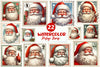 Postage Stamp Santa Claus Clipart Bundle
