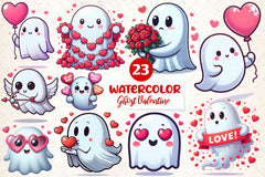 Cute Ghost Valentine Day Clipart Bundle - CraftNest - Digital Crafting and Art