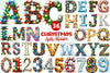 Christmas Lights Applique Alphabet Clipart Bundle