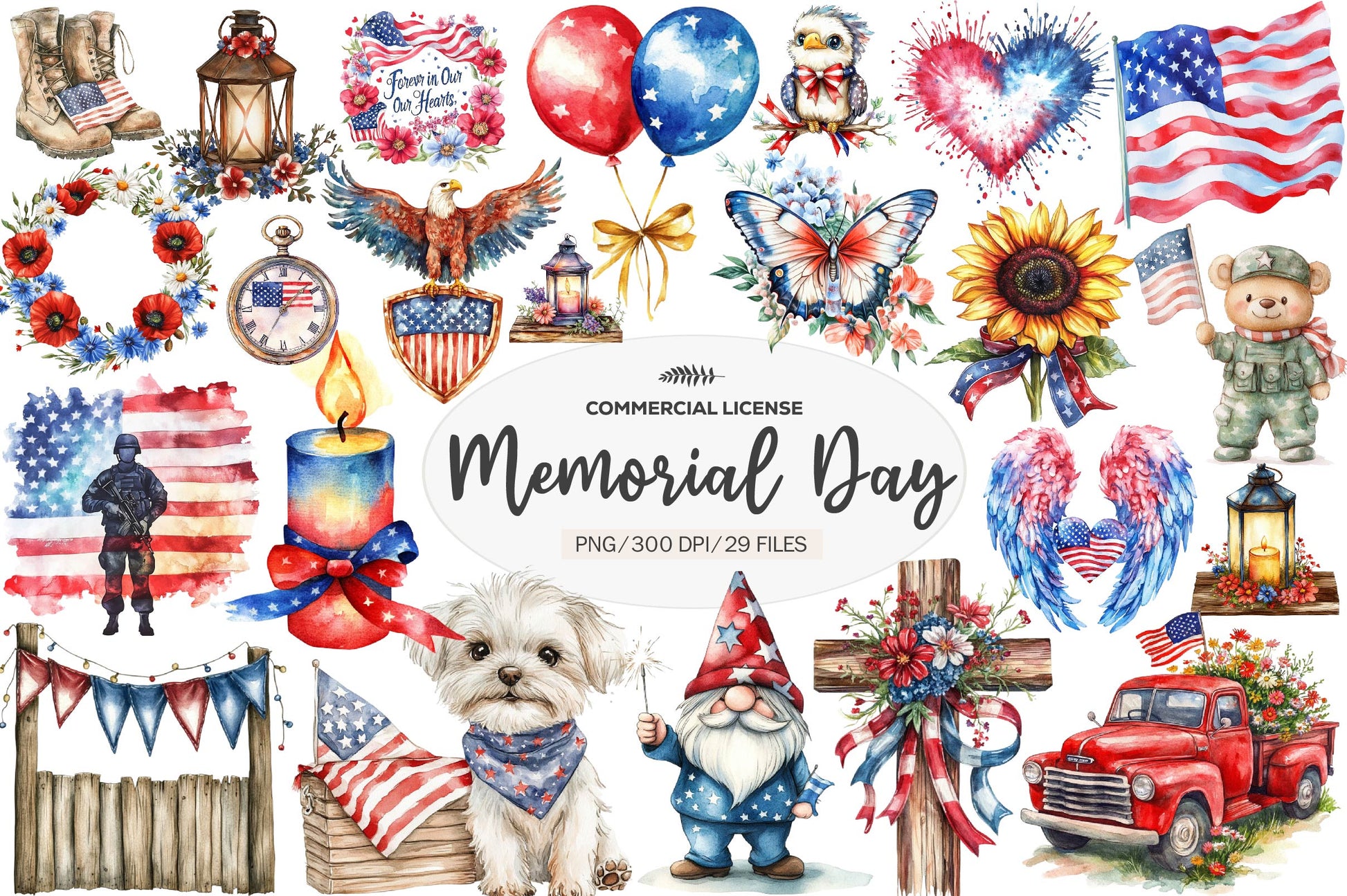 Memorial Day Clipart Bundle 1 - CraftNest - Digital Crafting and Art