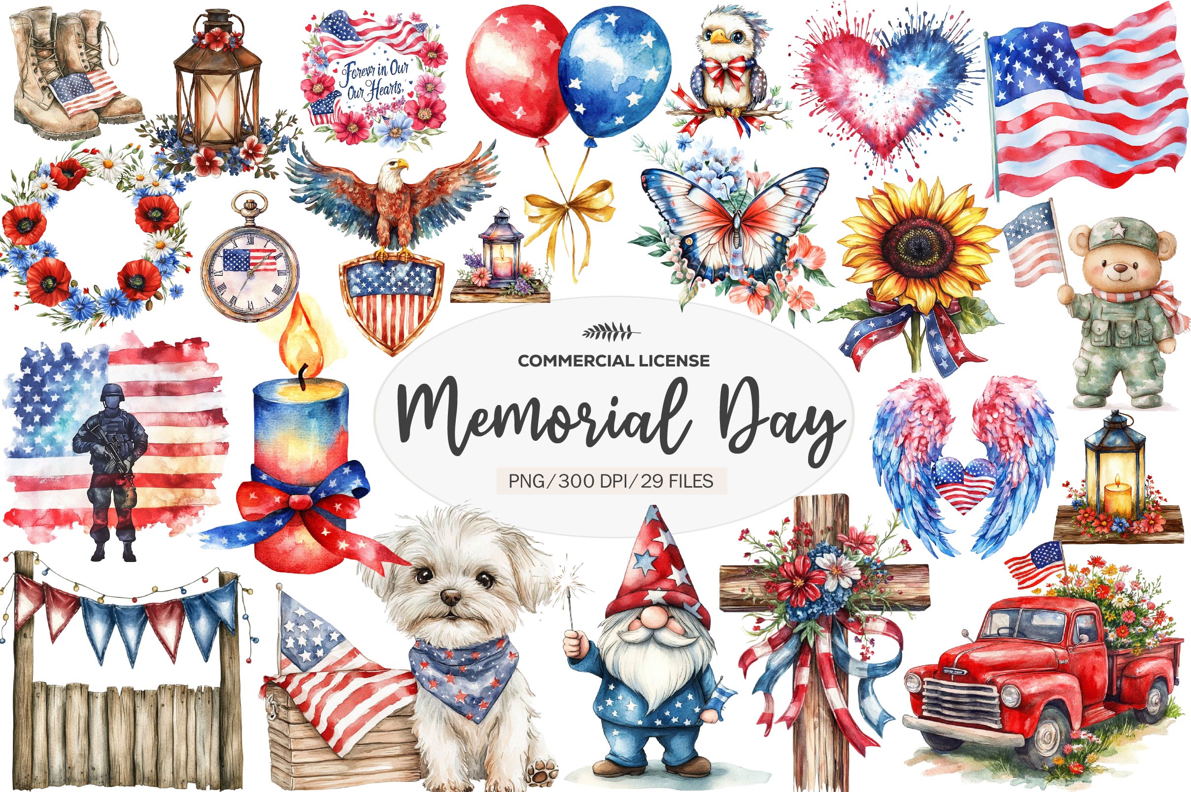 Memorial Day Clipart Bundle 1 - CraftNest - Digital Crafting and Art