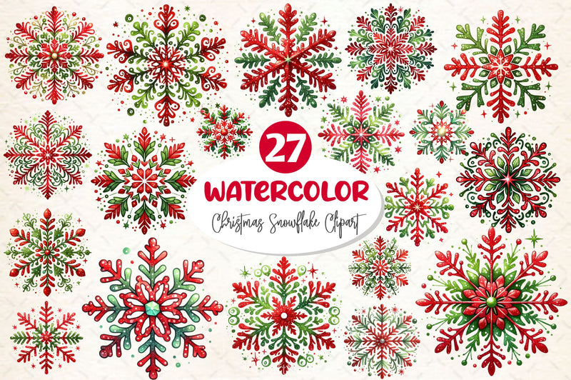 Christmas Snowflake Clipart Bundle 2 - CraftNest - Digital Crafting and Art