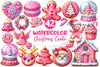 Pink Christmas Cookie Clipart Bundle