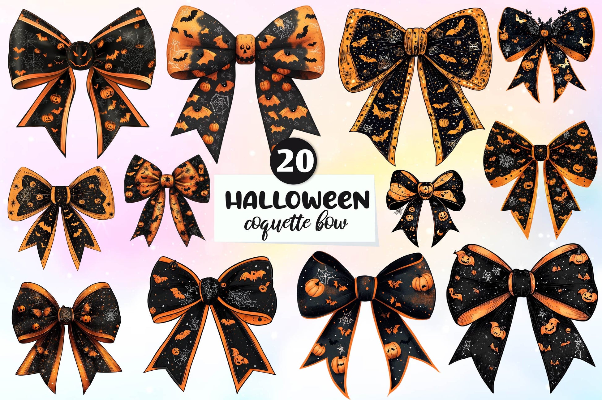Halloween Coquette Bow Clipart Bundle 3 - CraftNest - Digital Crafting and Art