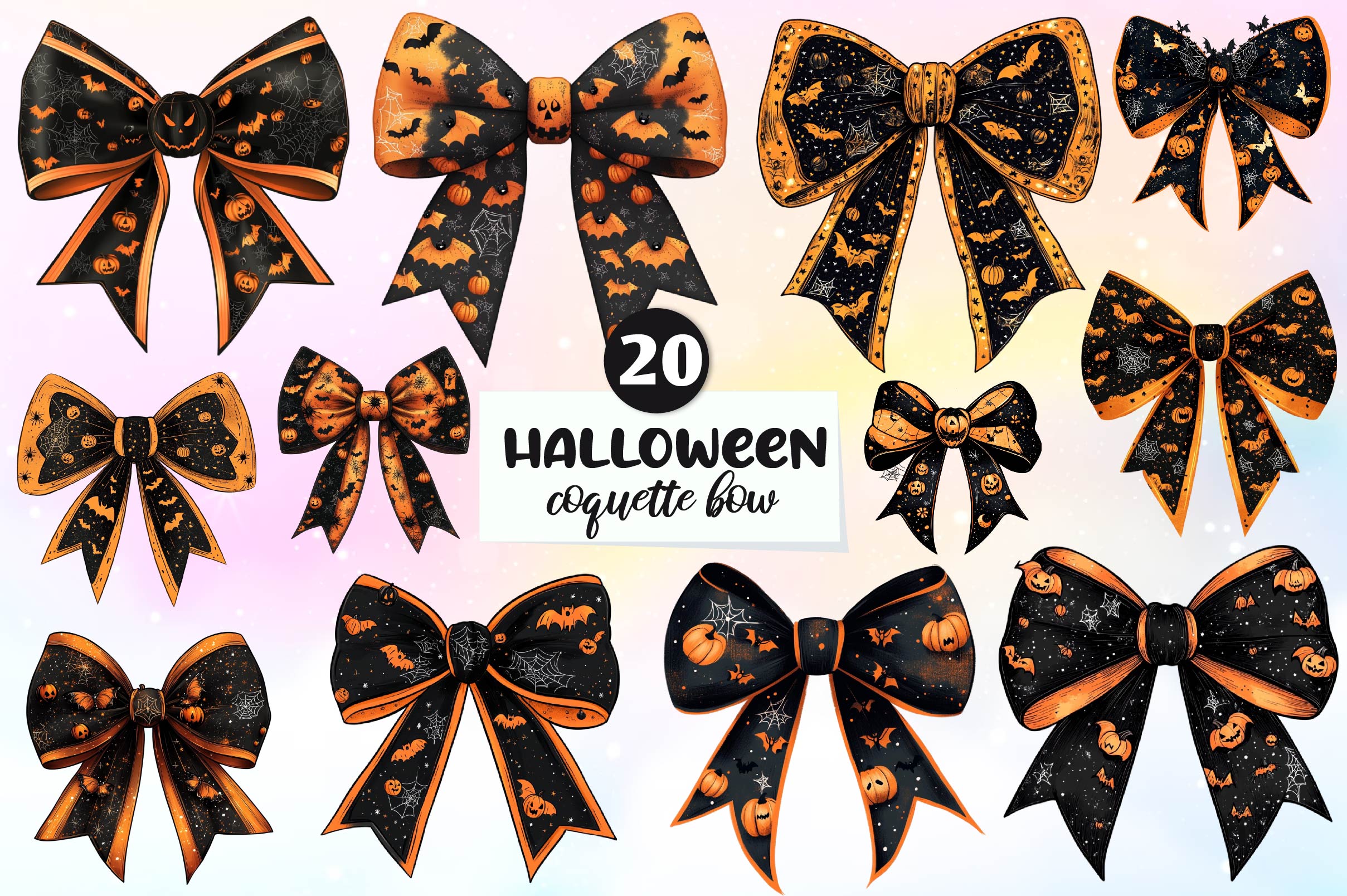 Halloween Coquette Bow Clipart Bundle 3 - CraftNest - Digital Crafting and Art