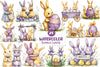 Easter Bunnies Family Clipart Bundle