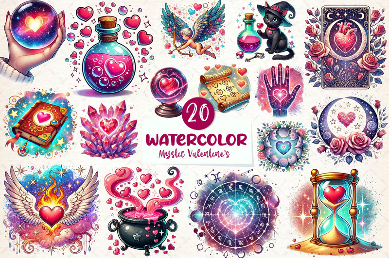 Mystic Valentine's Clipart Bundle - CraftNest - Digital Crafting and Art