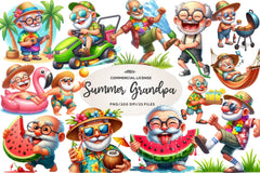 Funny Summer Grandpa Clipart Bundle - CraftNest - Digital Crafting and Art