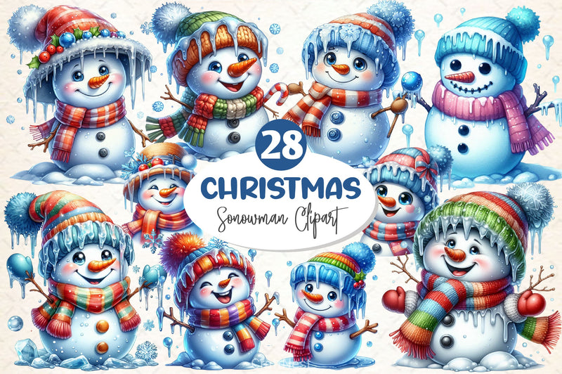Christmas Icing Snowman Clipart Bundle - CraftNest - Digital Crafting and Art