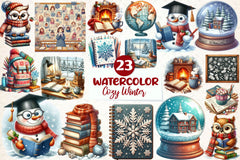 Cozy Winter Educational Clipart Bundle - CraftNest - Digital Crafting and Art