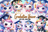 Graduation Unicorn Clipart Bundle