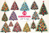 Quilted Christmas Tree Border Clipart Bundle 2