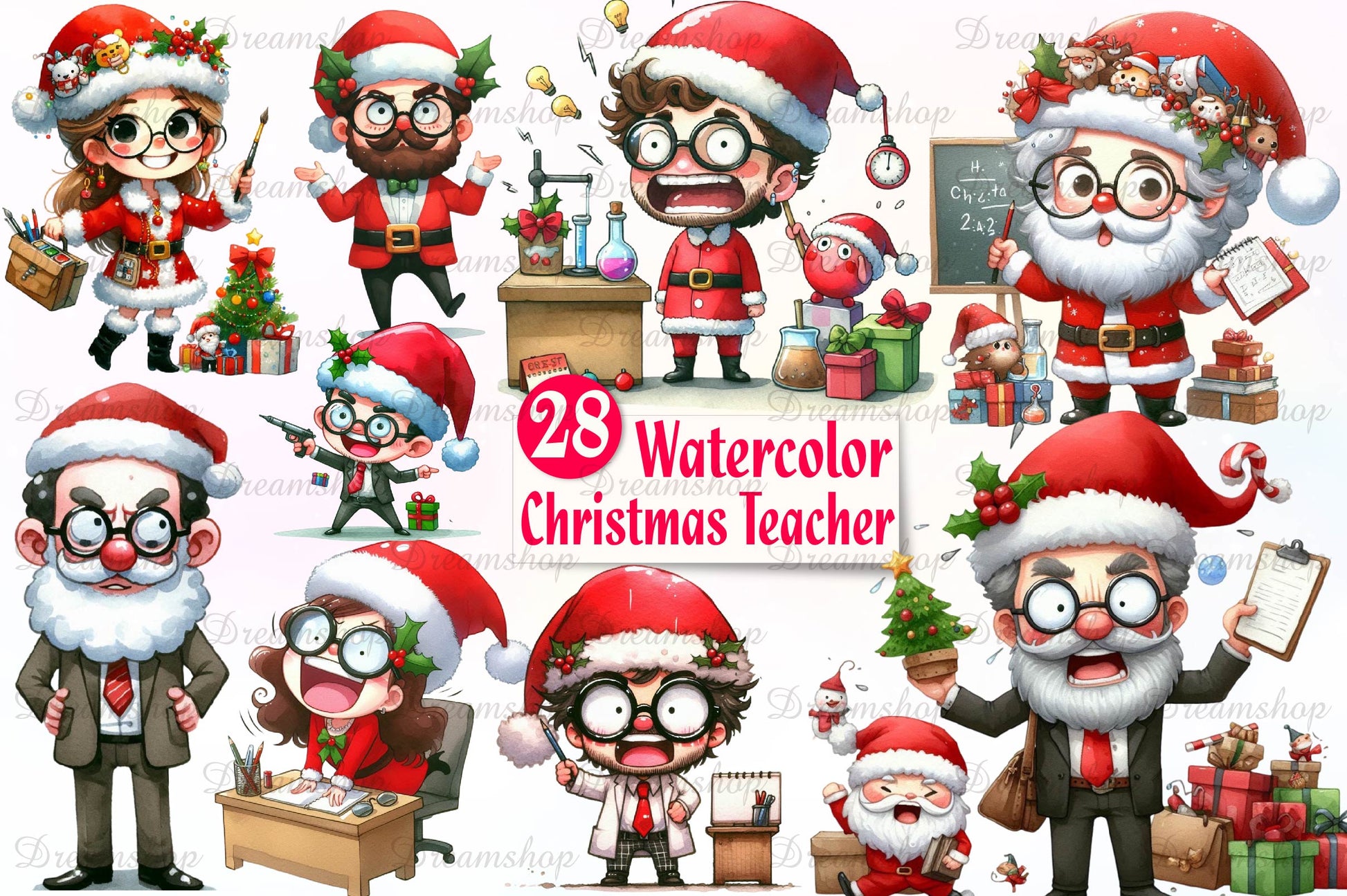 Christmas Teacher School Clipart Bundle - CraftNest - Digital Crafting and Art
