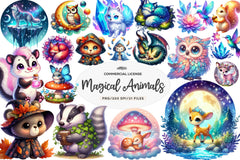 Magical Woodland Animals Creatures Clipart Bundle - CraftNest - Digital Crafting and Art