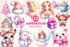 Soft Girl Christmas Clipart Bundle