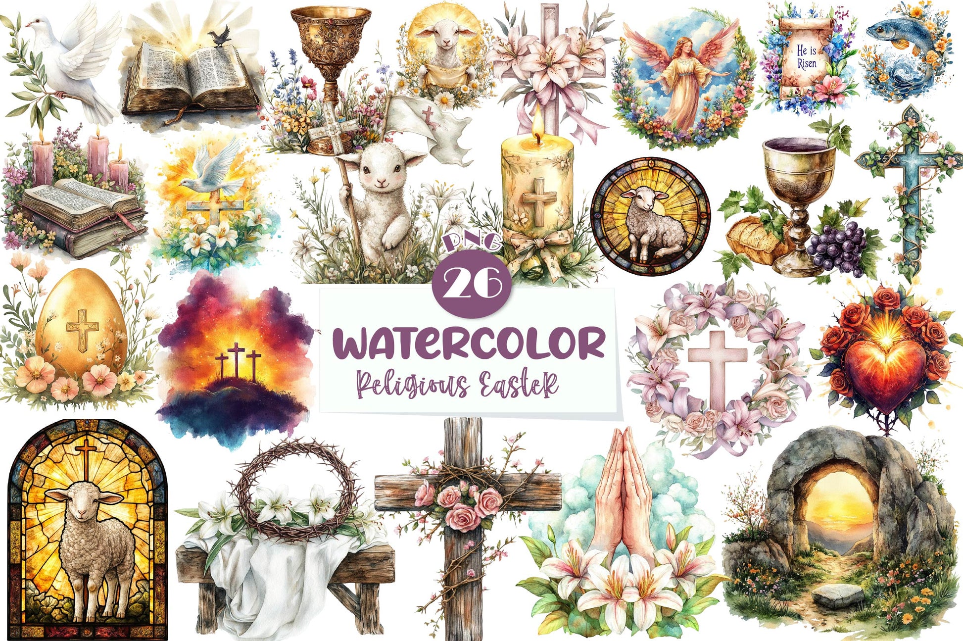 Antique Religious Easter Clipart Bundle - CraftNest - Digital Crafting and Art