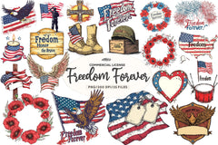 Freedom Forever Memorial Day Design Clipart Bundle - CraftNest - Digital Crafting and Art