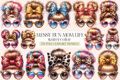 Messy Bun Mom Life Clipart Bundle - CraftNest - Digital Crafting and Art
