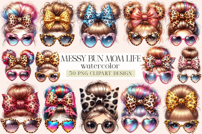 Messy Bun Mom Life Clipart Bundle - CraftNest - Digital Crafting and Art