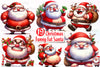 Christmas Funny Fat Santa Clipart Bundle