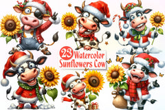 Cow Sunflowers Clipart Bundle - CraftNest - Digital Crafting and Art