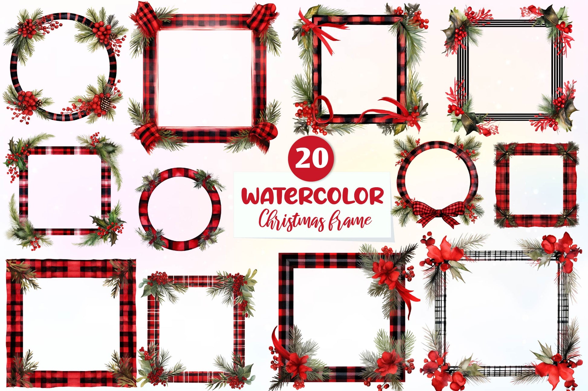 Christmas Frame Clipart Bundle - CraftNest - Digital Crafting and Art