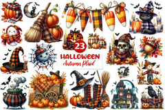 Halloween Autumn Plaid Clipart Bundle - CraftNest - Digital Crafting and Art