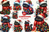 Funny Christmas Black Cat Clipart Bundle 1