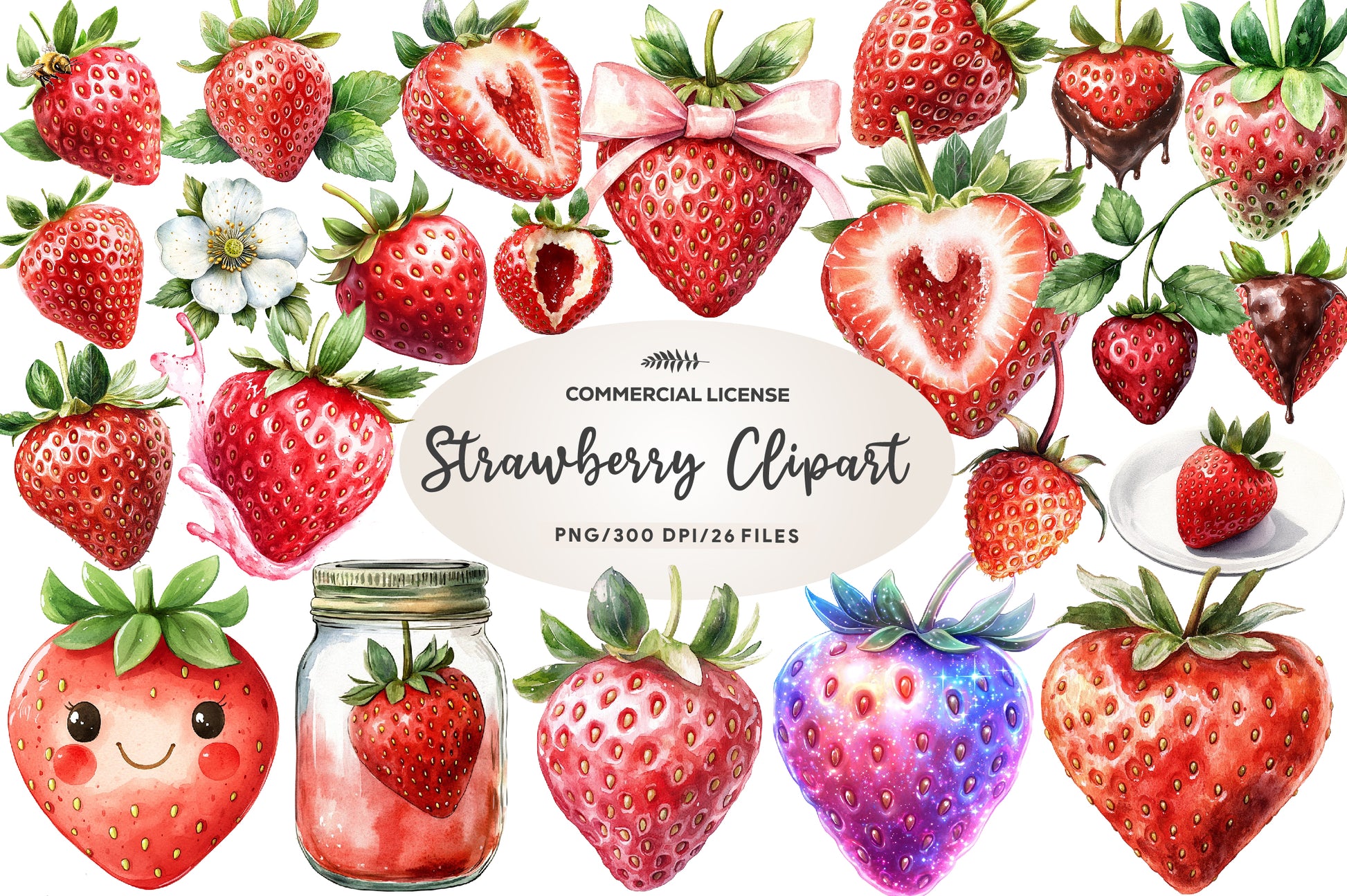 Strawberry Clipart Bundle - CraftNest - Digital Crafting and Art