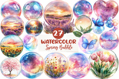 Spring Iridescent Bubble Clipart Bundle - CraftNest - Digital Crafting and Art