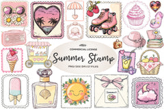 Coquette Summer Postage Stamp Clipart Bundle - CraftNest - Digital Crafting and Art