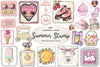 Coquette Summer Postage Stamp Clipart Bundle