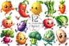 Cute Vegetables Clipart Bundle