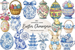 Easter Chinoiserie Clipart Bundle - CraftNest - Digital Crafting and Art