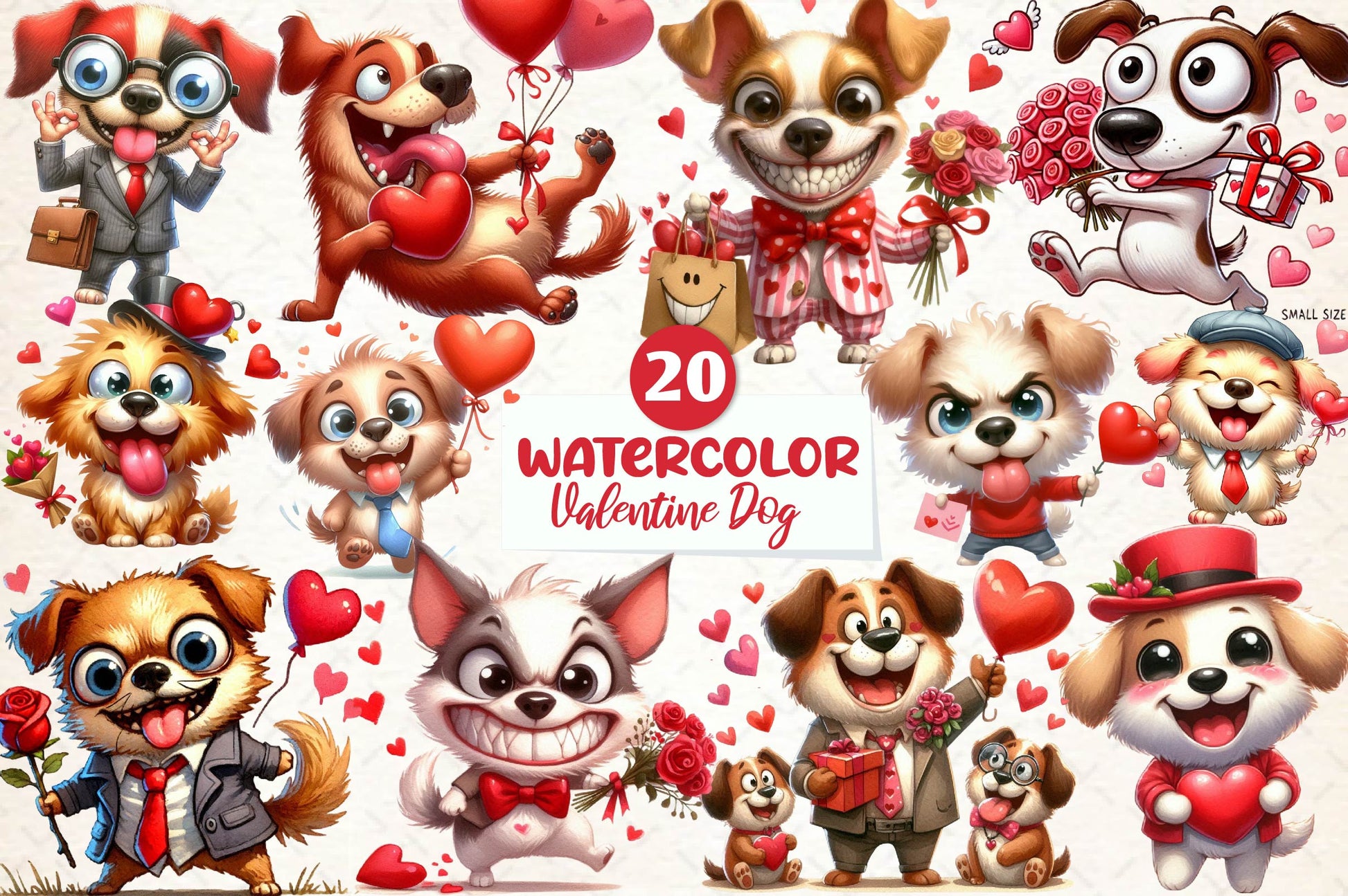 Funny Valentine Dog Clipart Bundle - CraftNest - Digital Crafting and Art