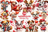 Funny Valentine Dog Clipart Bundle