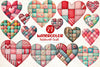 Patchwork Heart Valentines Day Clipart Bundle