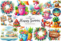Happy Summer Clipart Bundle - CraftNest - Digital Crafting and Art