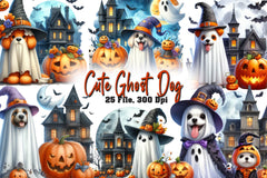 Ghost Dog Clipart Bundle - CraftNest - Digital Crafting and Art