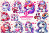 Cute Unicorns Valentine's Day Clipart Bundle