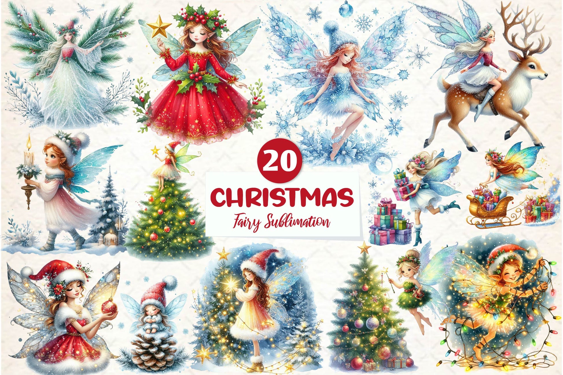Christmas Fairy Clipart Bundle 2 - CraftNest - Digital Crafting and Art