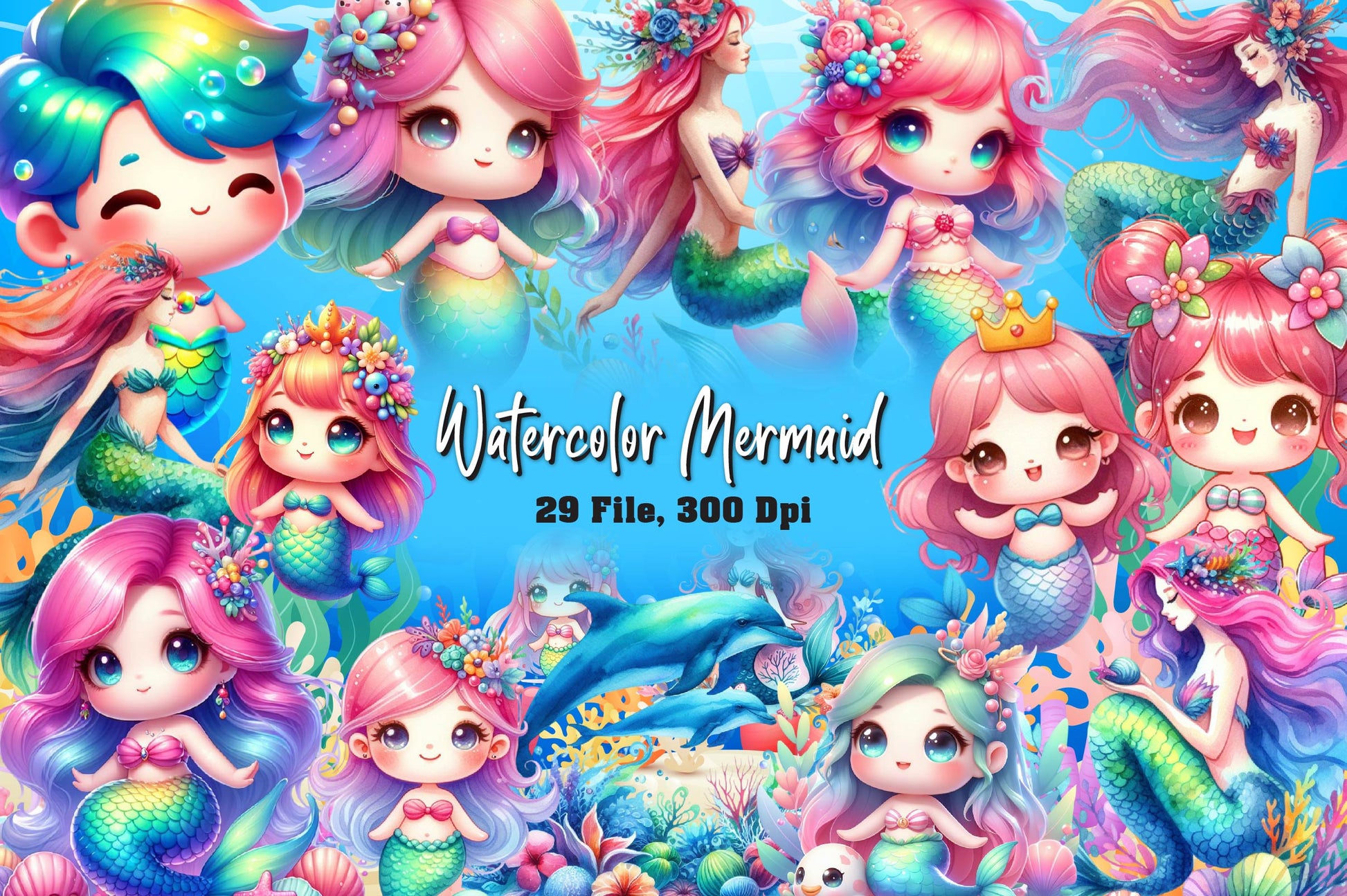 Mermaids Mermaid Clipart Bundle - CraftNest - Digital Crafting and Art