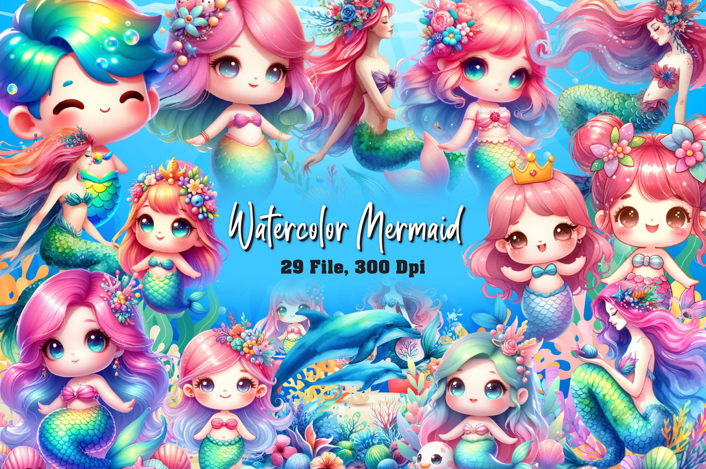 Mermaids Mermaid Clipart Bundle - CraftNest - Digital Crafting and Art